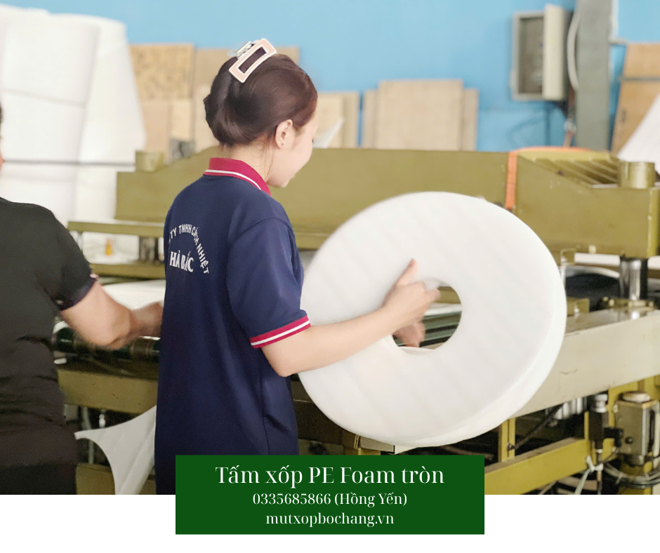 Tấm xốp PE Foam tròn đục lỗ lót chuối